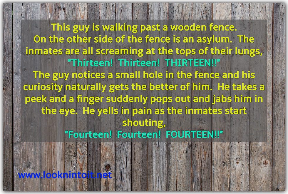 Meme joke about hole in fence